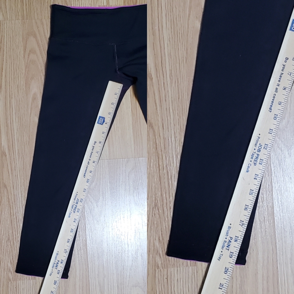 Lululemon size 4 reversible wunder under pull on sports crop leggings black pink - Picture 15 of 15